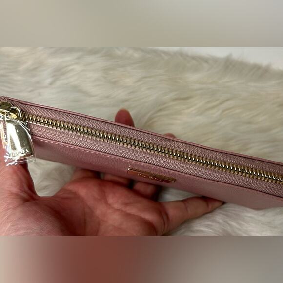 Furla Pink leather classic zippered wallet New with tag - Picture 9 of 11